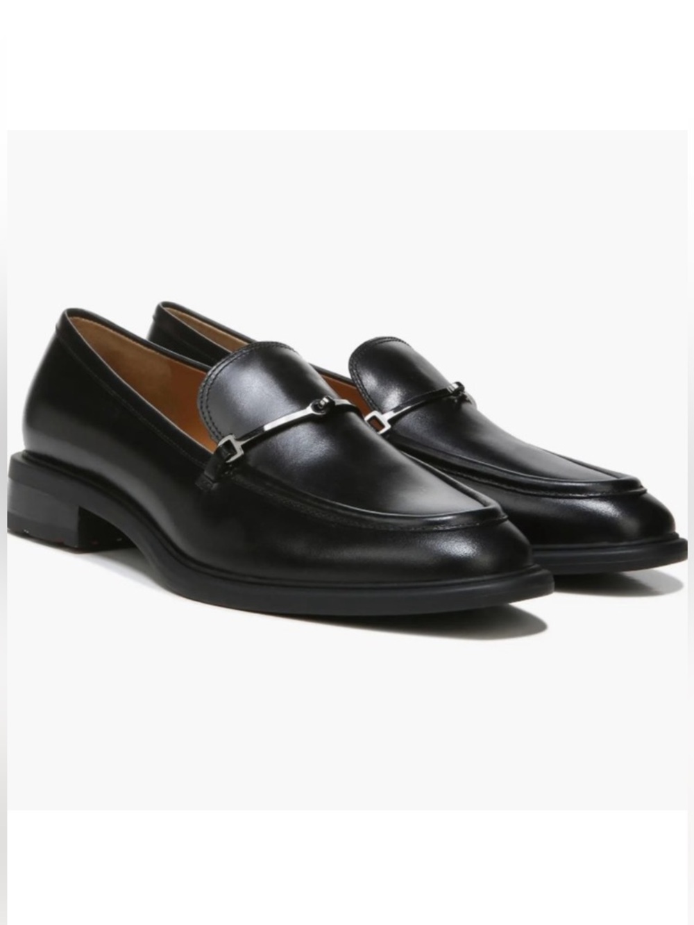 Sarto Eda Women's Black Leather Loafer with Metal Bit Detail Size 7.5 M